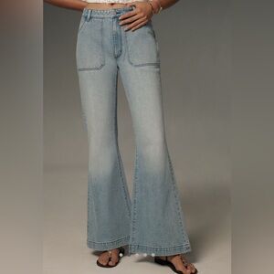 ROLLAS High Rise Flare in Vintage Blue